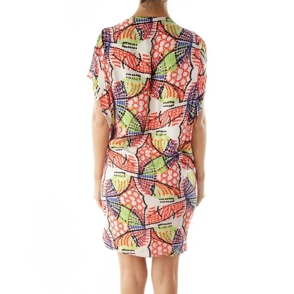 Maria + Cornejo Red Green Blue Printed Shift Dress - Picture 1 of 4